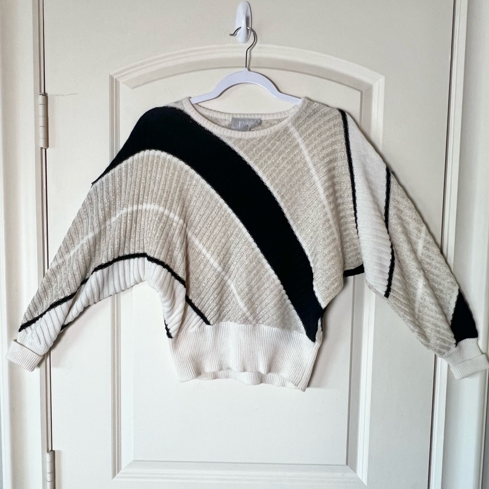Vintage Joyce Sportswear 80s 90s Colorblock Dolman Sleeve Sweater M blokecore